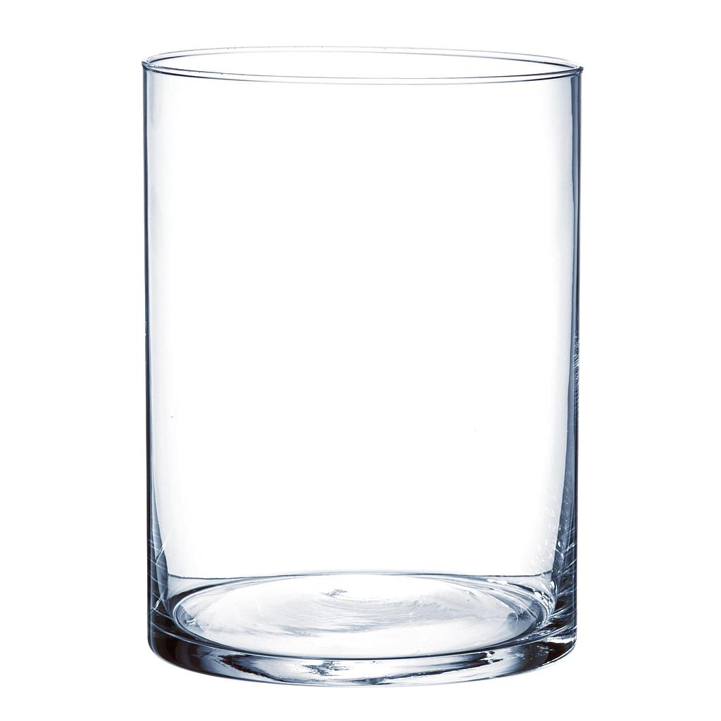 VASE CYLINDRIQUE VERRE TRANSPARENT _H 20 x Diam 15cm_1764