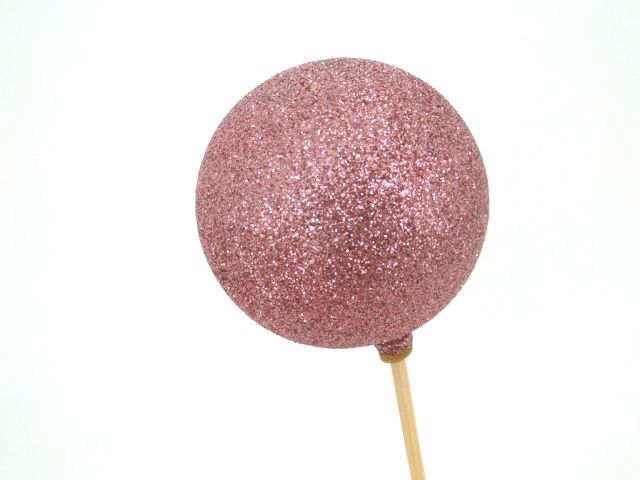 BOULE BRILLANTE SUR PIC_ROSE_Diam 5,5cm_H 50cm_16AY2002-PK 