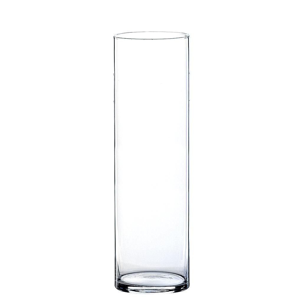 VASE CYLINDRIQUE TUBE VERRE TRANSPARENT_ H40 x DIAM12cm_1589 