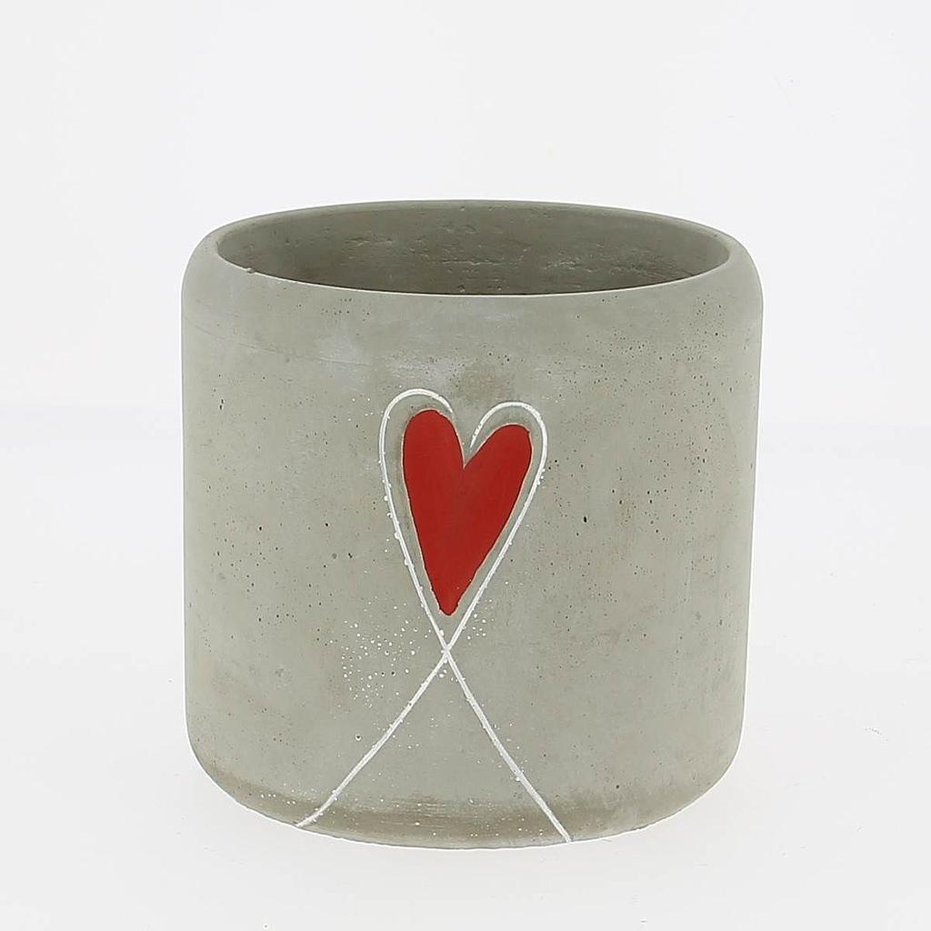 POT CERAMIQUE COEUR ROUGE GM 17CCP2024-R