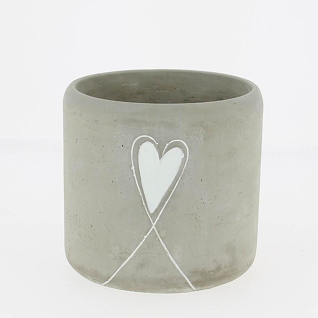 POT CERAMIQUE COEUR BLANC GM 17CCP2024-B