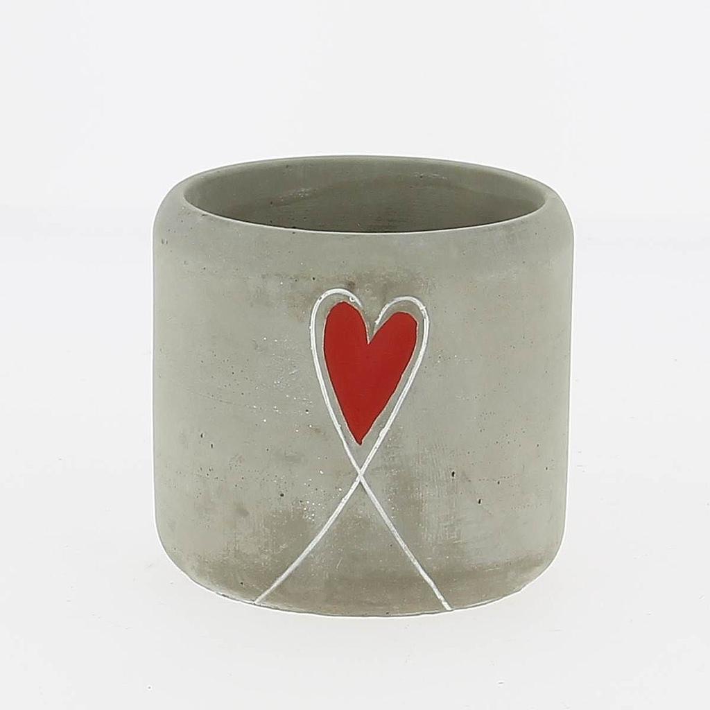 POT CERAMIQUE COEUR ROUGE PM 17CCP2022-R