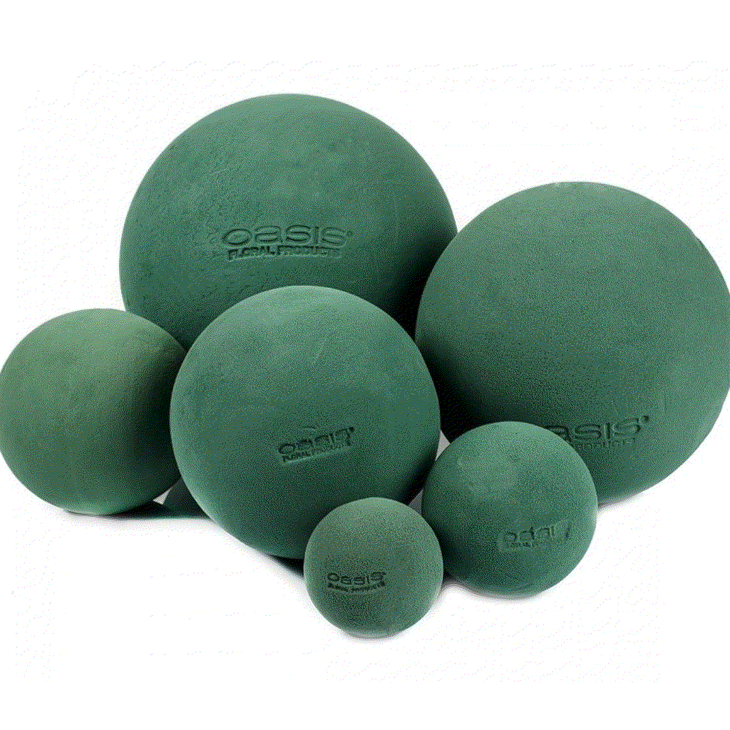 BOULE MOUSSE MOUILLABLE VERTE x6pcs_ DIAM 10cm _OASIS_N-90861-1