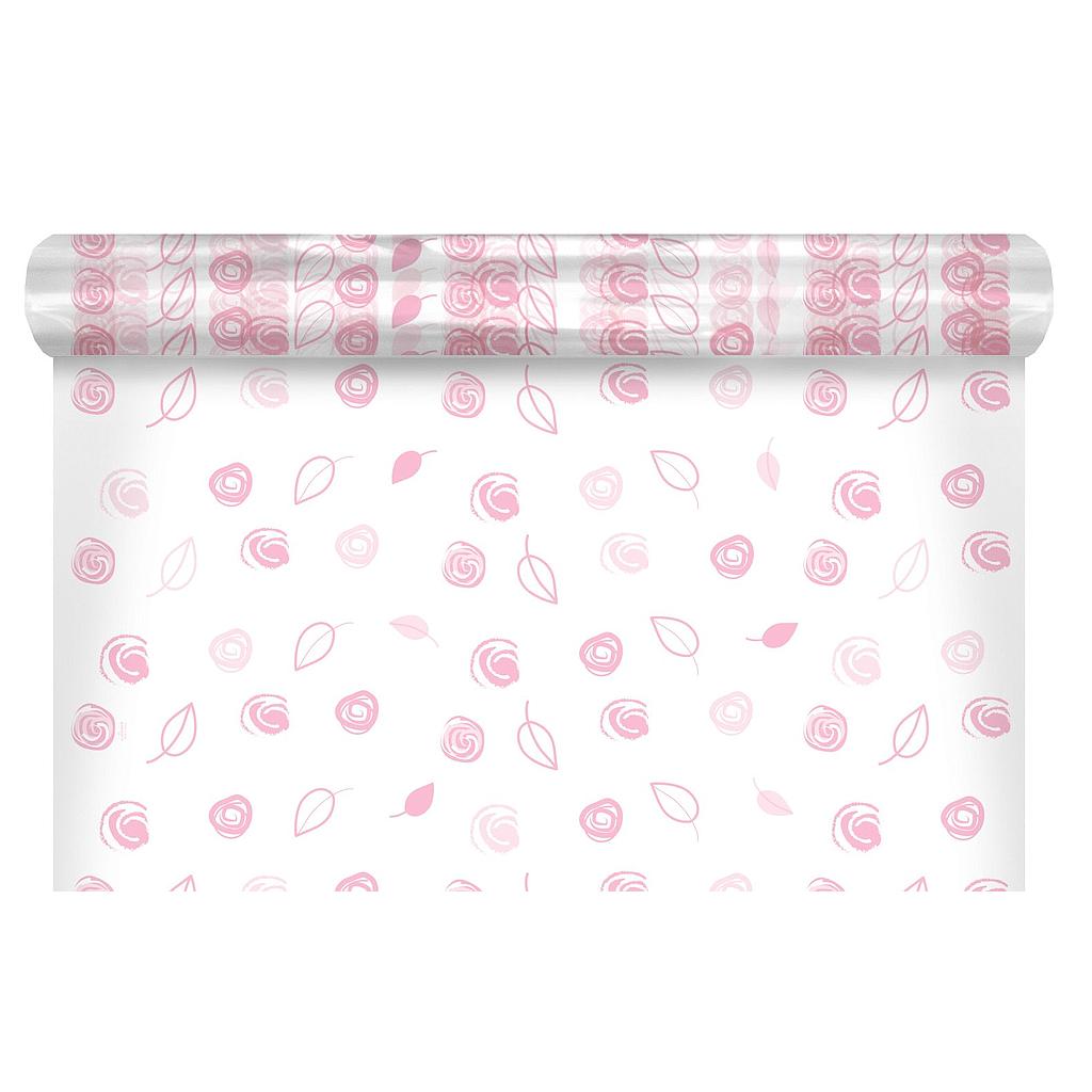 ROULEAU POLYPRO IMPRIME BOURGEON ROSE 0.80cm x100cm _14E0186