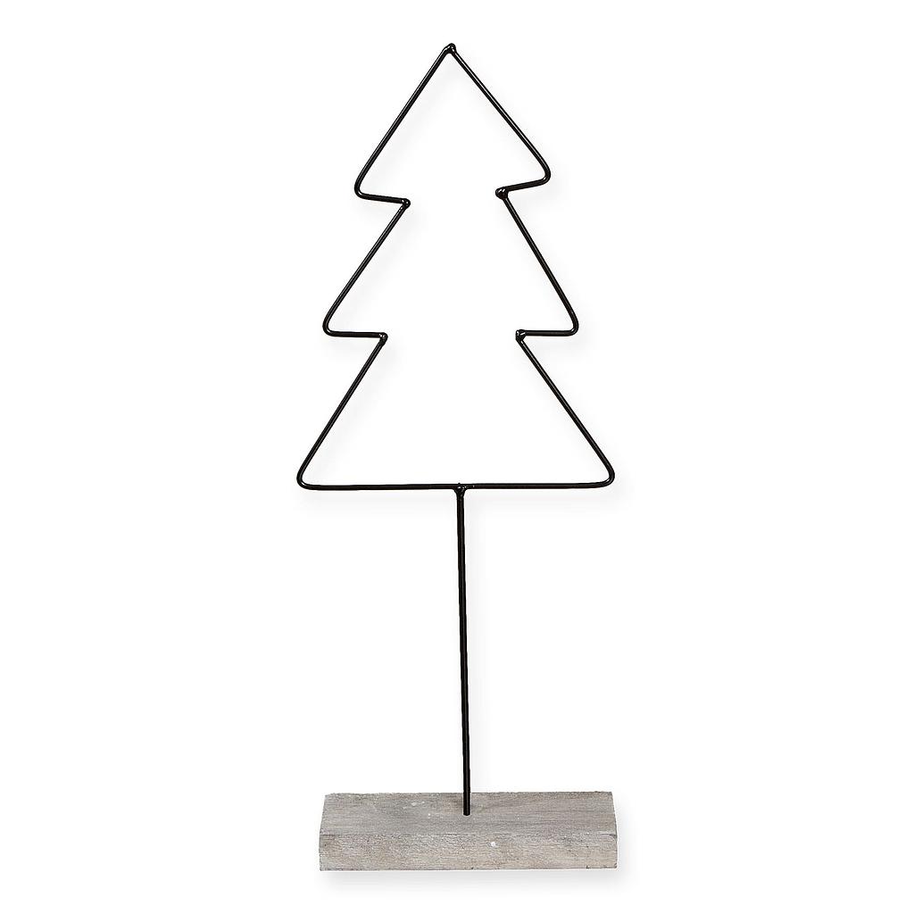 SAPIN METAL SUR SOCLE EN BOIS_46339-390-100