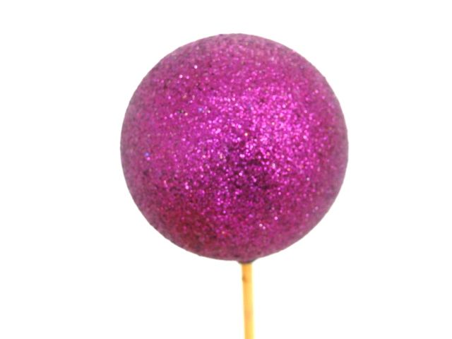 BOULE BRILLANTE SUR PIC_FUCHSIA_Diam 5,5cm H50cm_16AY2002-FX 