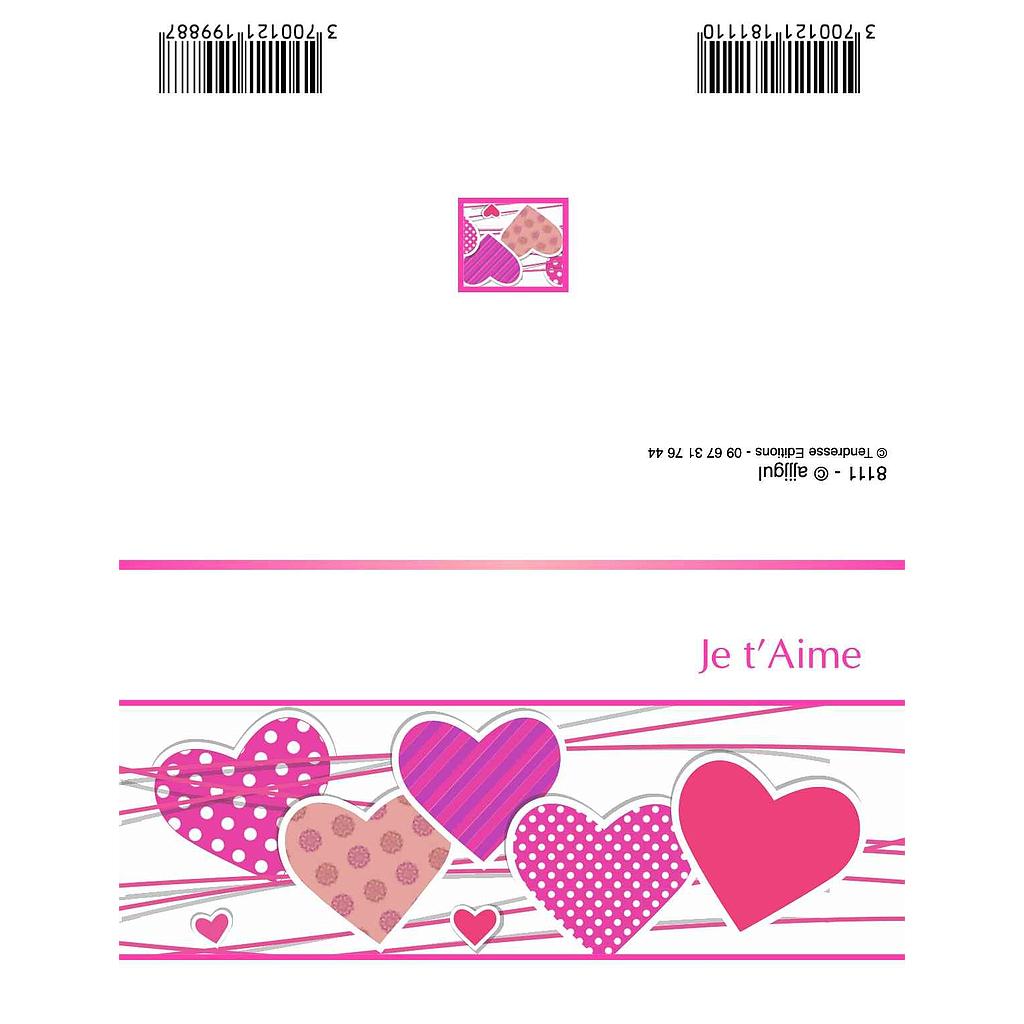 CARTE DOUBLE PLIEE x10pcs_JE T'AIME_8011