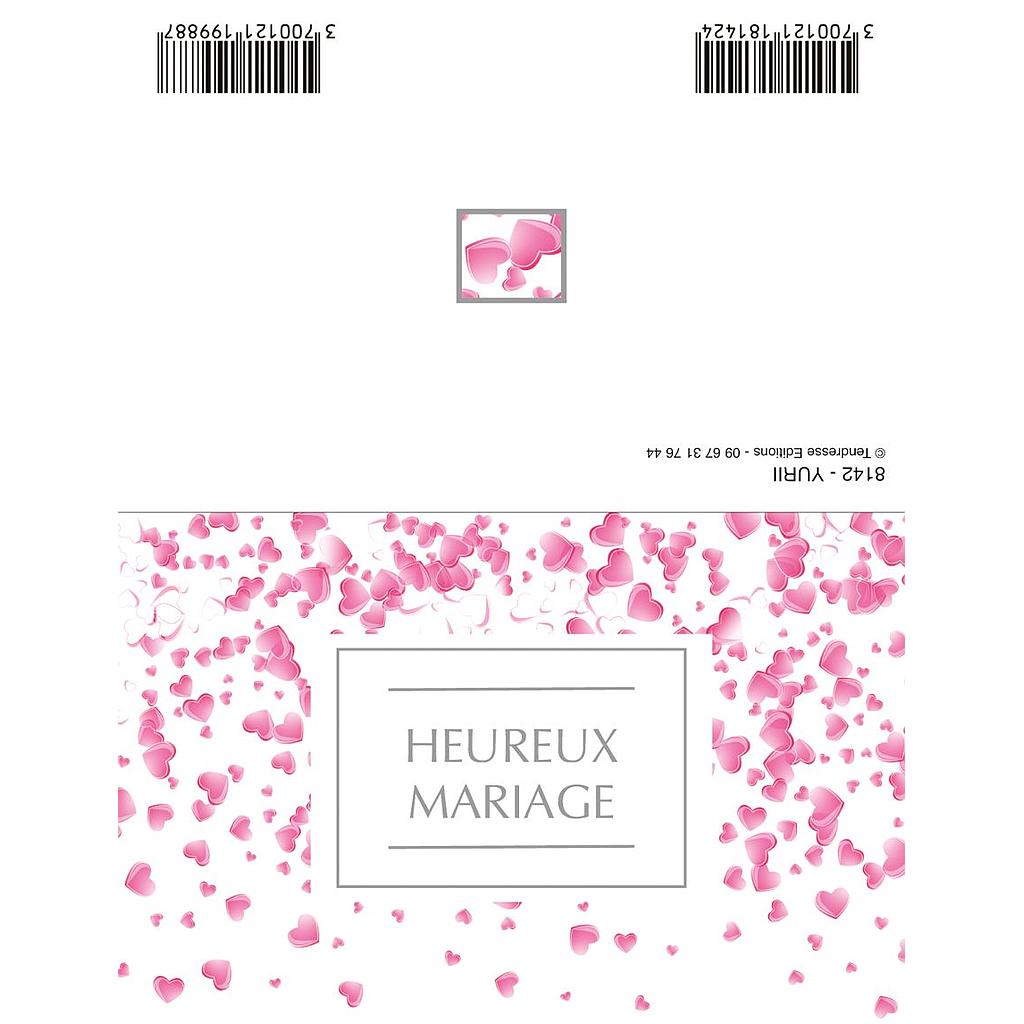 CARTE DOUBLE PLIEE x10pcs_HEUREUX MARIAGE_8142