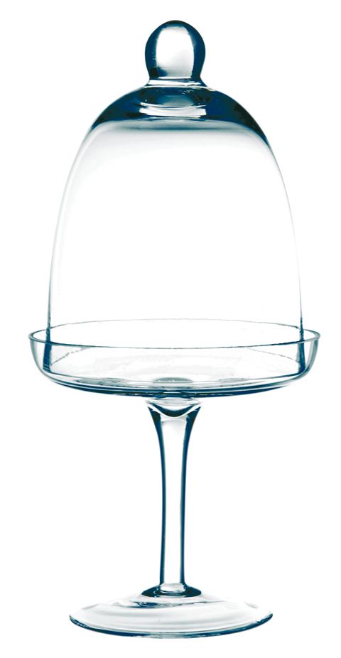 CLOCHE SUR PLATEAU_VERRE TRANSPARENT_H22,5cm DIAM 12,5 cm_30039