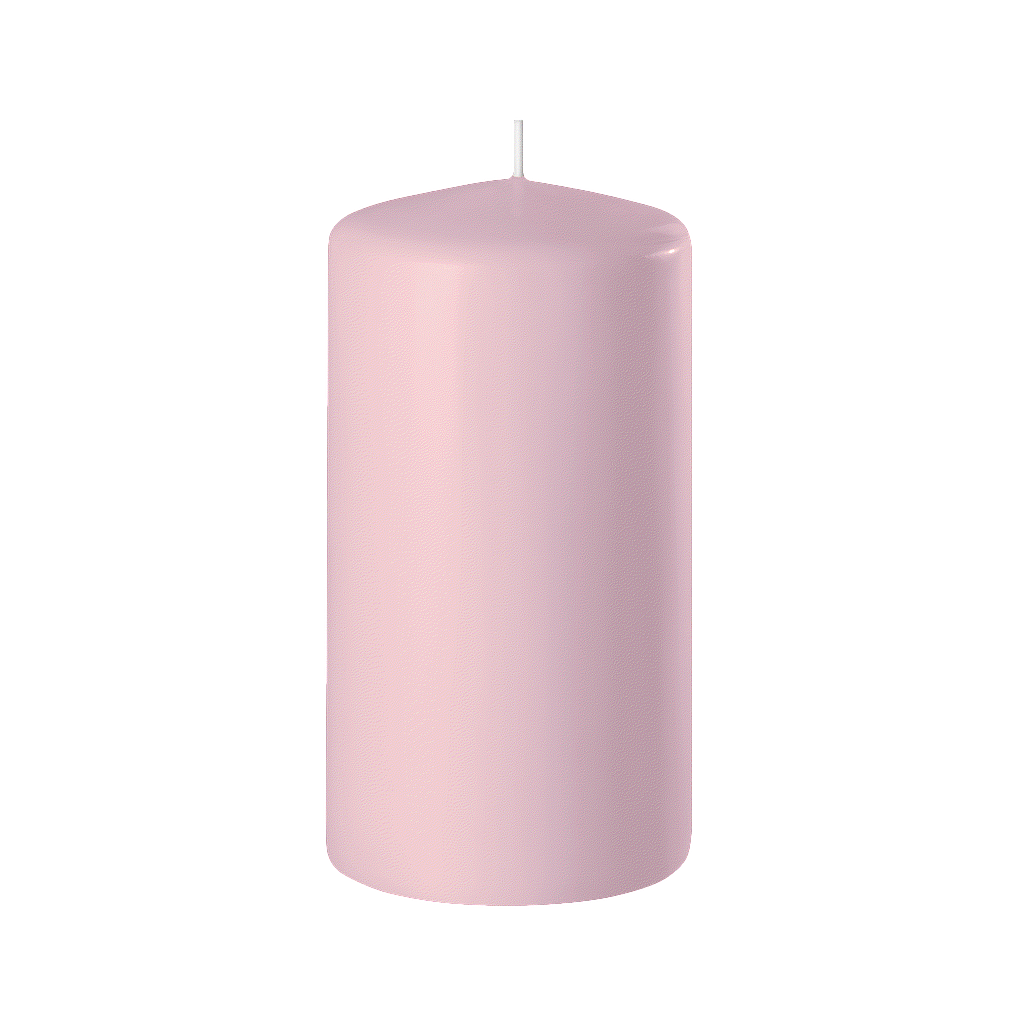 BOUGIE CYLINDRIQUE_100/60 x8pcs_ROSE MAGNOLIE_SAFE CANDLE_8-T10060-8