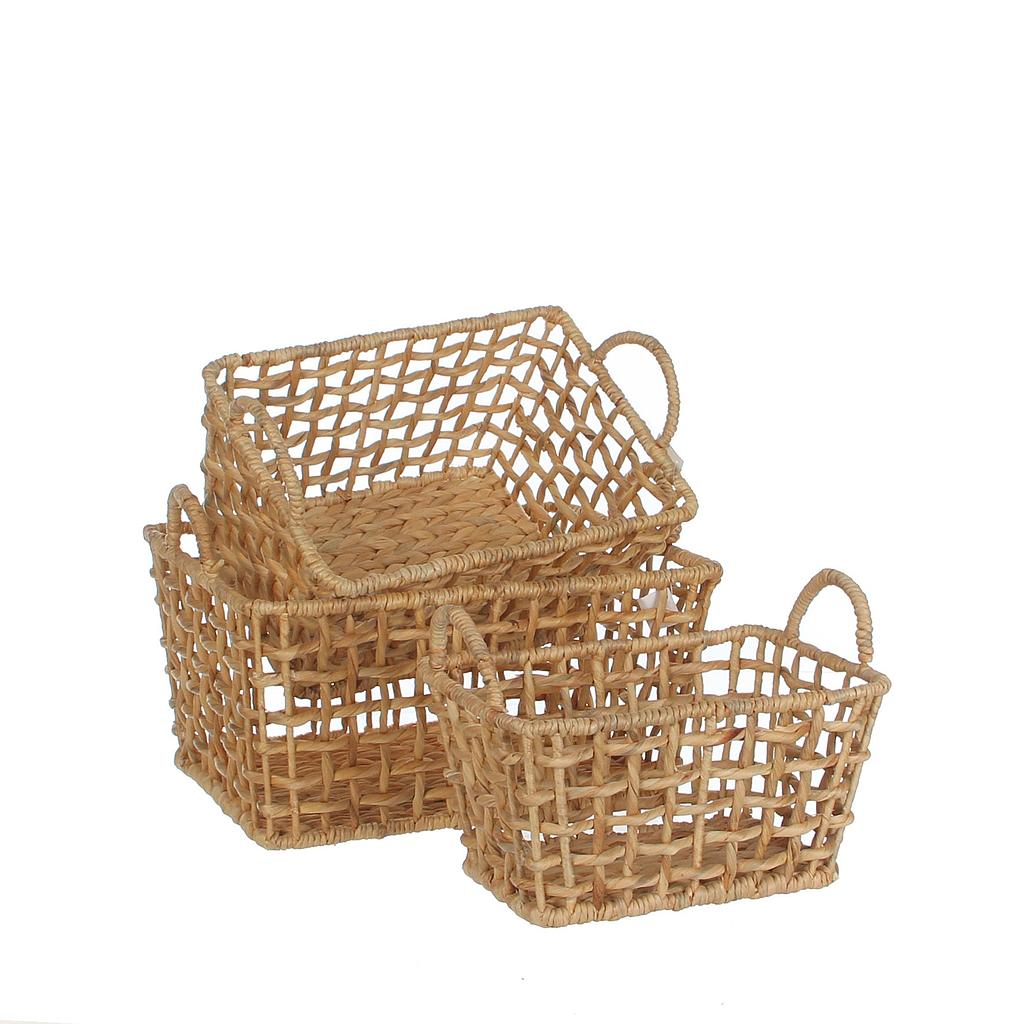 PANIER MARRON SET DE 3_JACINTHE D EAU_L40xP29xH19_131026