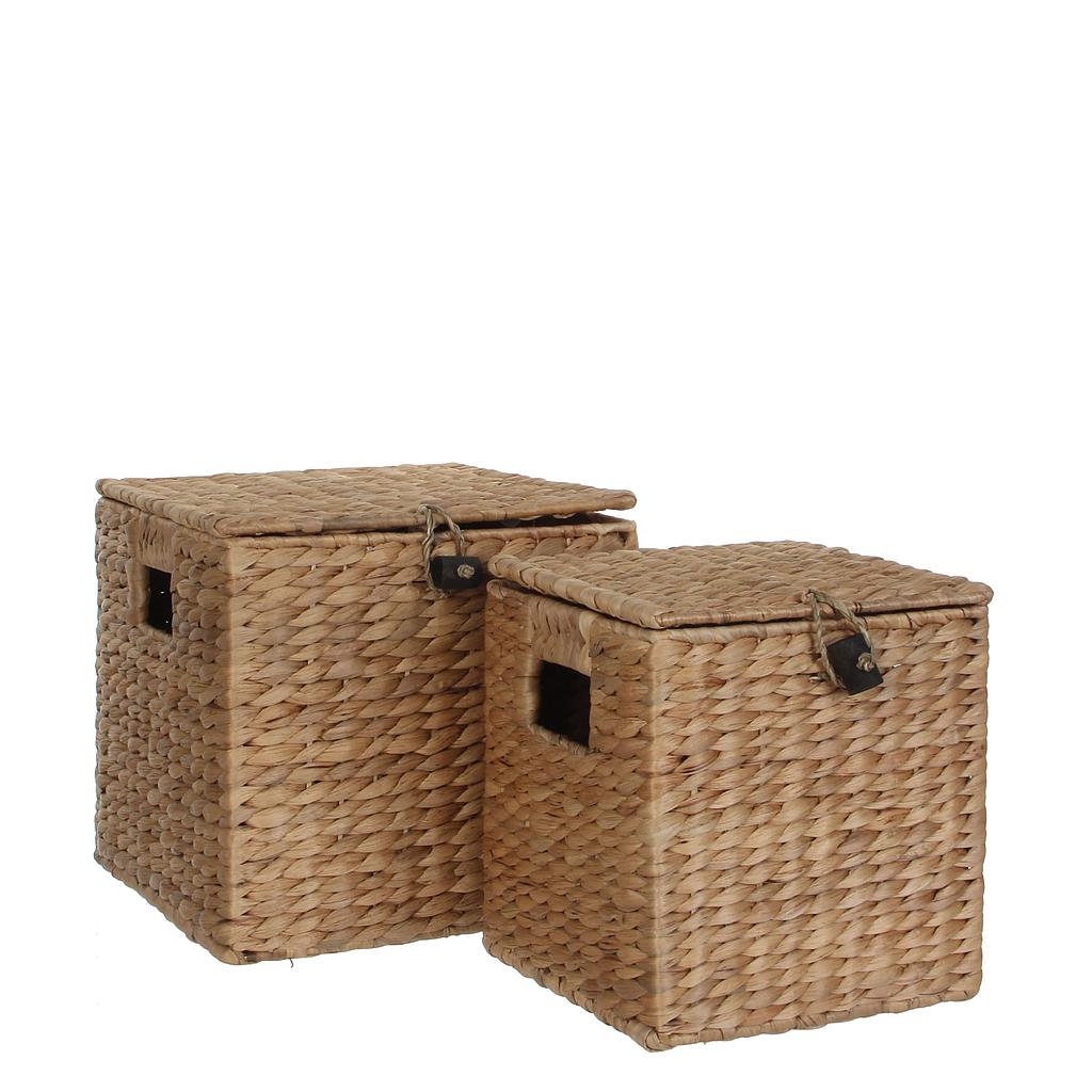VANNERIE_BOITE -JACINTHE D EAU_SET DE 2_28x28x28cm_138309_201082_201081