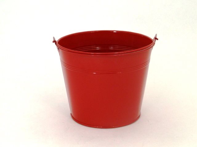 SEAU_CACHE POT_ZINC_ROUGE_6 Pièces_DIAM 17CM H 14 cm 26NG0020-R