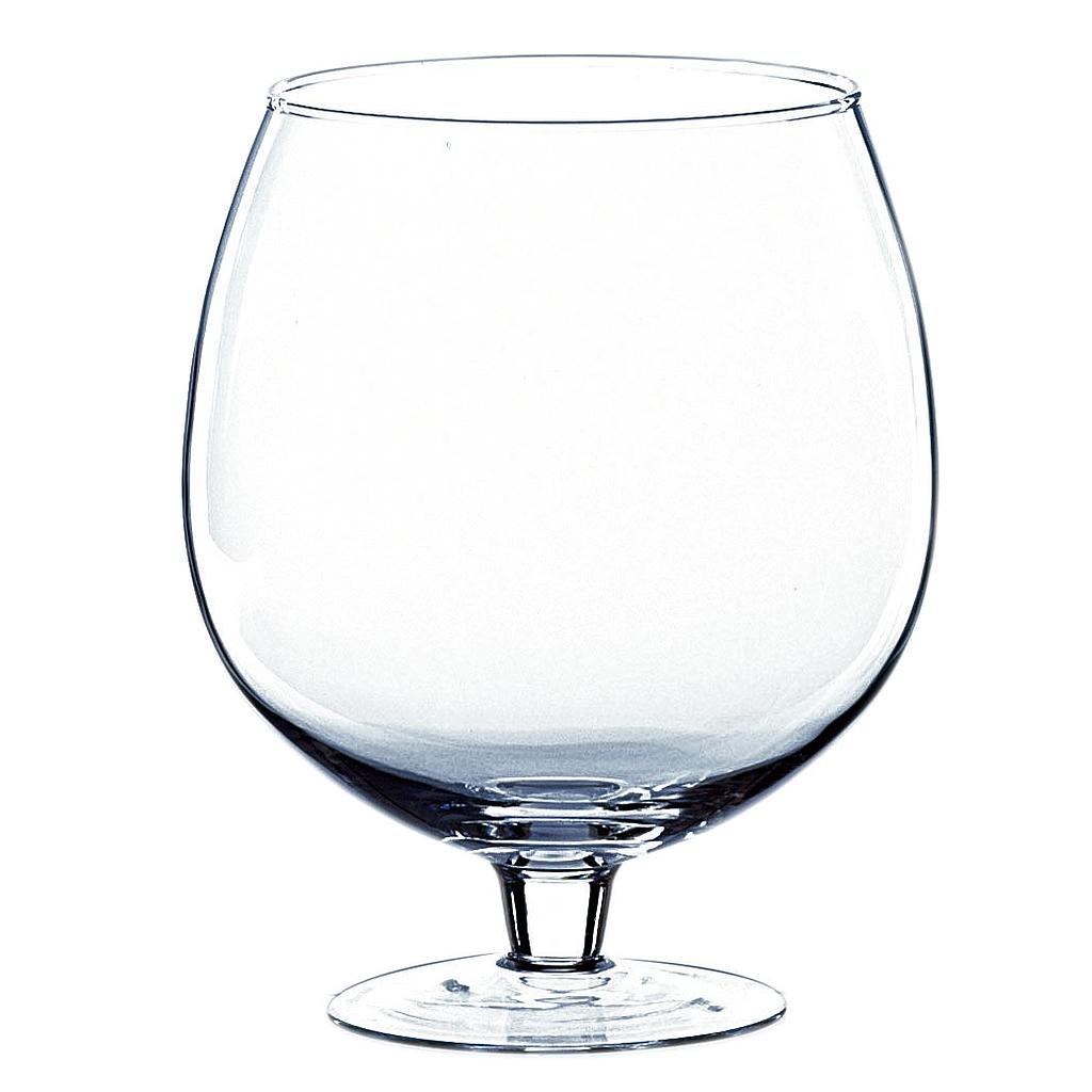 VASE COGNAC_VERRE TRANSPARENT_H 24cm_DIAM 19,5cm_1533