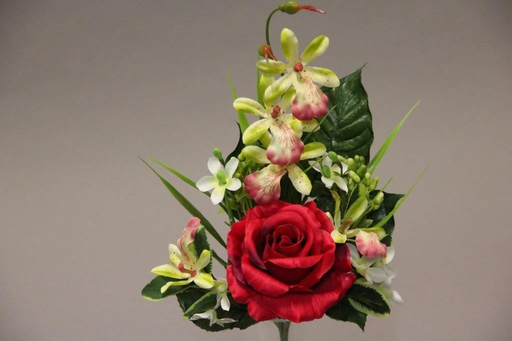 BOUQUET ROSE ORCHIDEE x6_ROUGE_118847_R