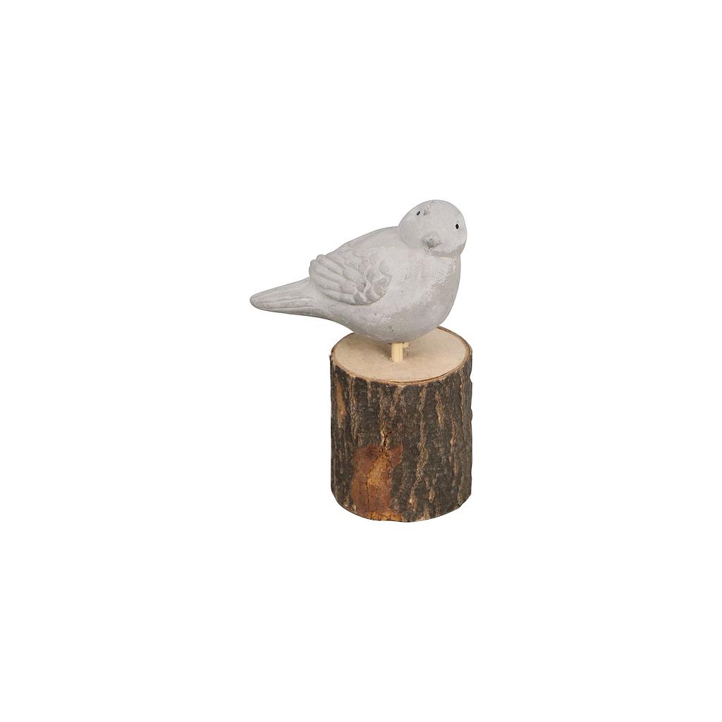 OISEAU SUR TRONC EN BOIS_8x5x11,6cm_30388-072