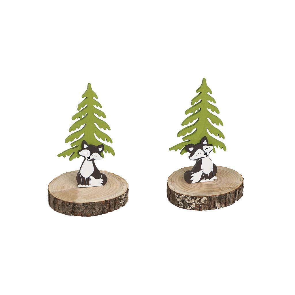 RENARD ET SAPIN BOIS _ 9,5x2x17cm_30471-414