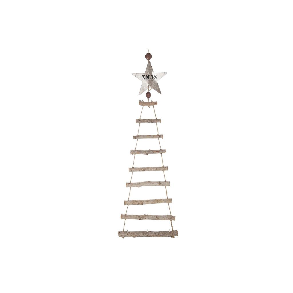 ECHELLE BOIS A SUSPENDRE AVEC ETOILE EN METAL 80cm_16653-017
