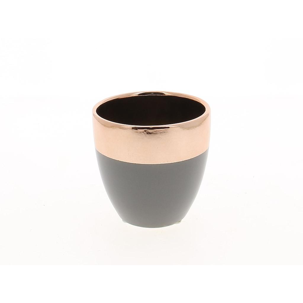 CACHE POT_GRIS ET CUIVRE_Diam 11_H11cm_18DL2013-GRY