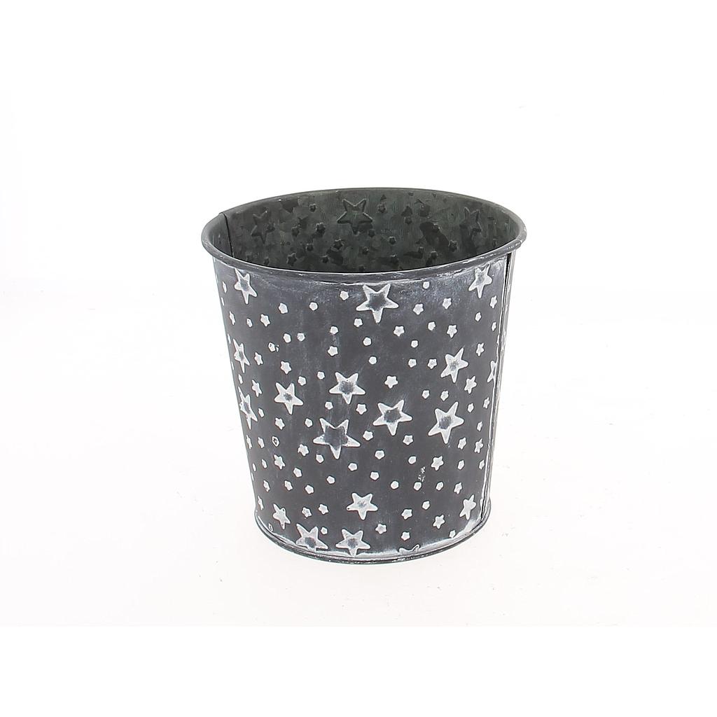 CACHE POT ETOILE_GRIS_Diam 10,5_H 10,5cm_18NG2184-GRY