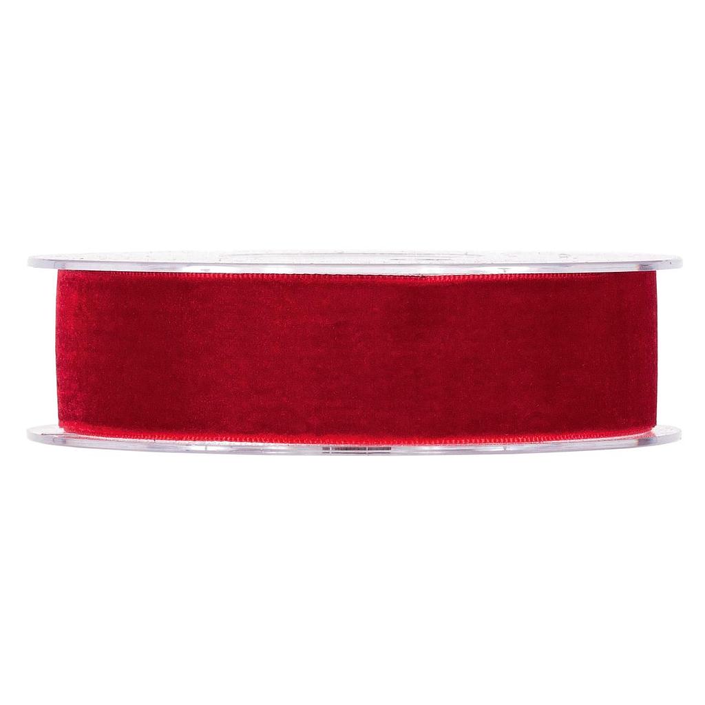 RUBAN VELOURS ROUGE 25mm x 9m_3411M 08