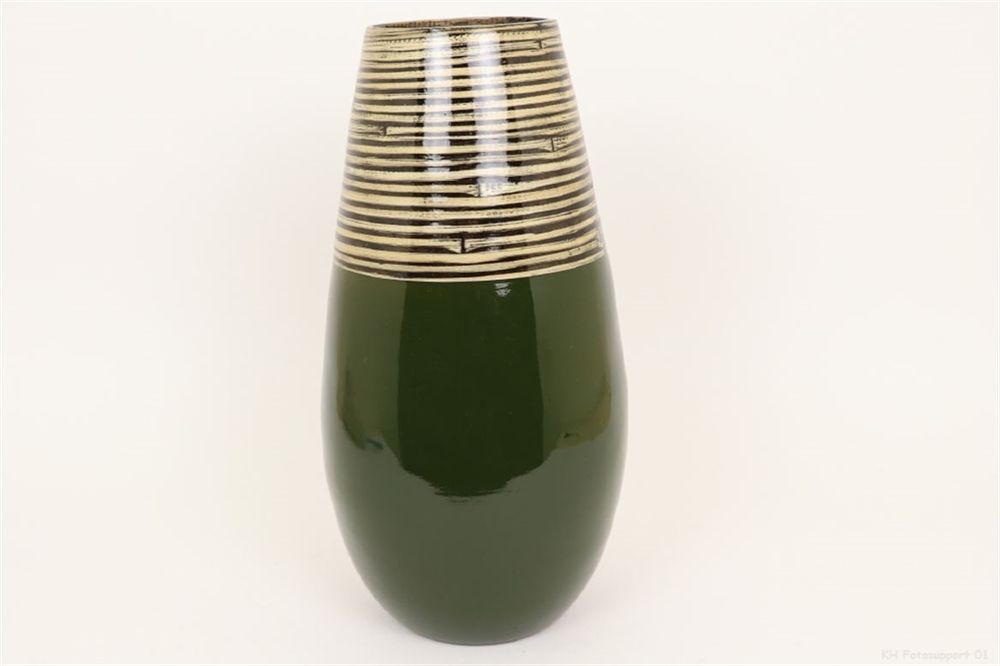 VASE EN BOIS ROND_VERT_Diam 30_H 18cm_841800118