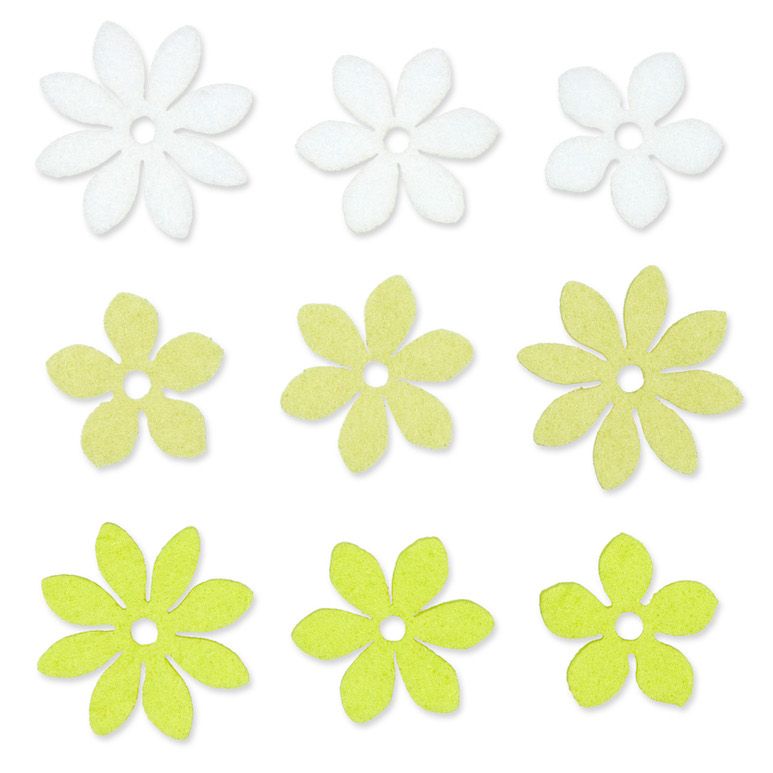 SACHET DE FEUTRINE PETITES FLEURS_VERT BLANC_SACHET DE 36 pcs_63169-000-563