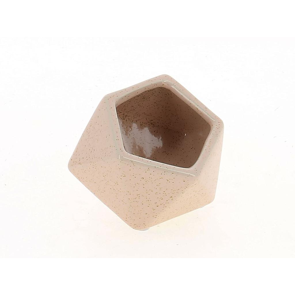 CACHE POT CUBIQUE RUBIS ROSE_10,5x 10,6 x8,5cm_19DL1050-PK