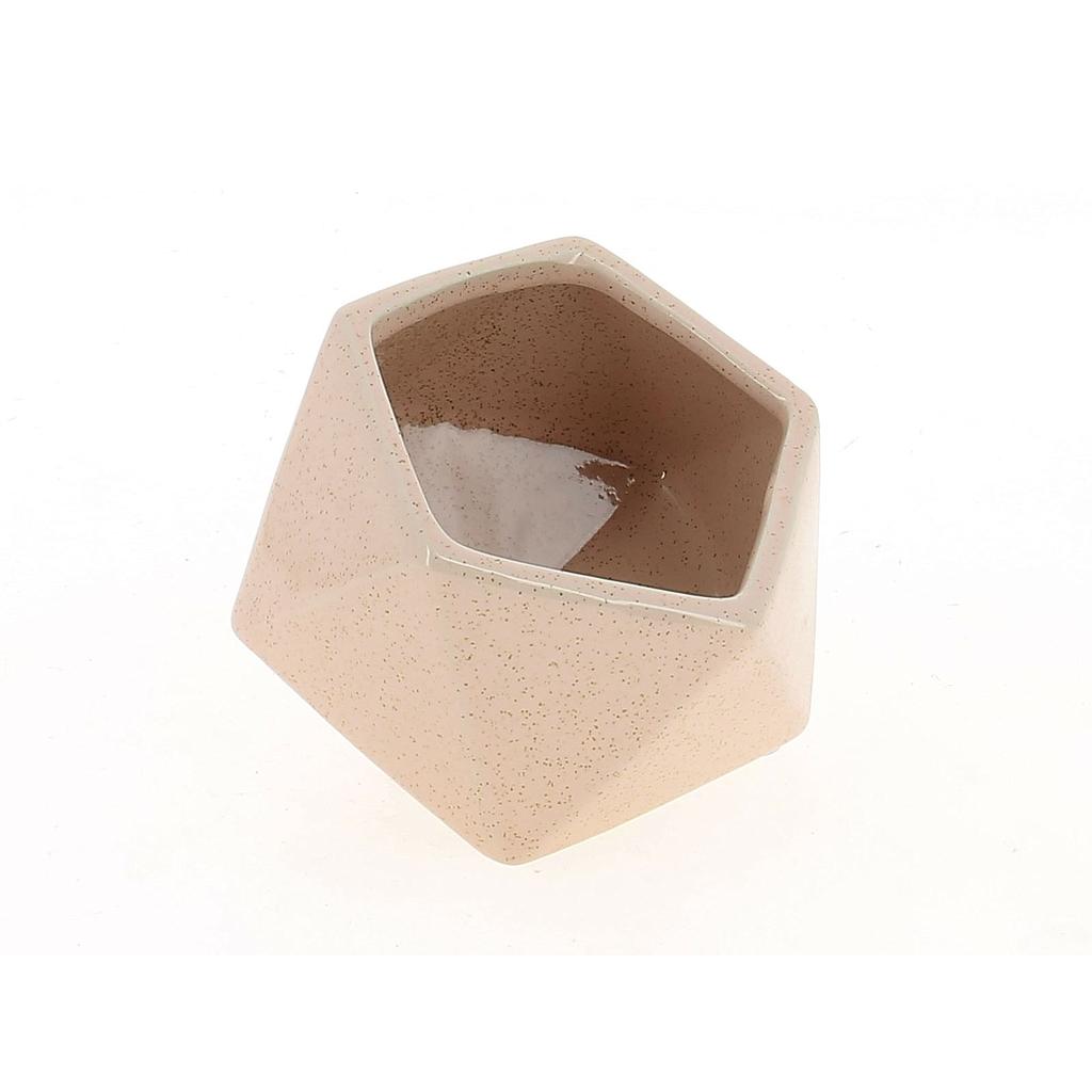 CACHE POT CUBIQUE RUBIS ROSE_13x 13 x11cm_19DL1051-PK