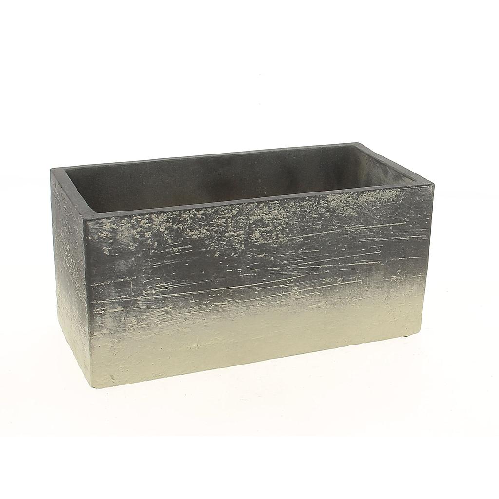 JARDINIERE CERAMIQUE GRIS MAT _23x11xH1cm_19GG1003