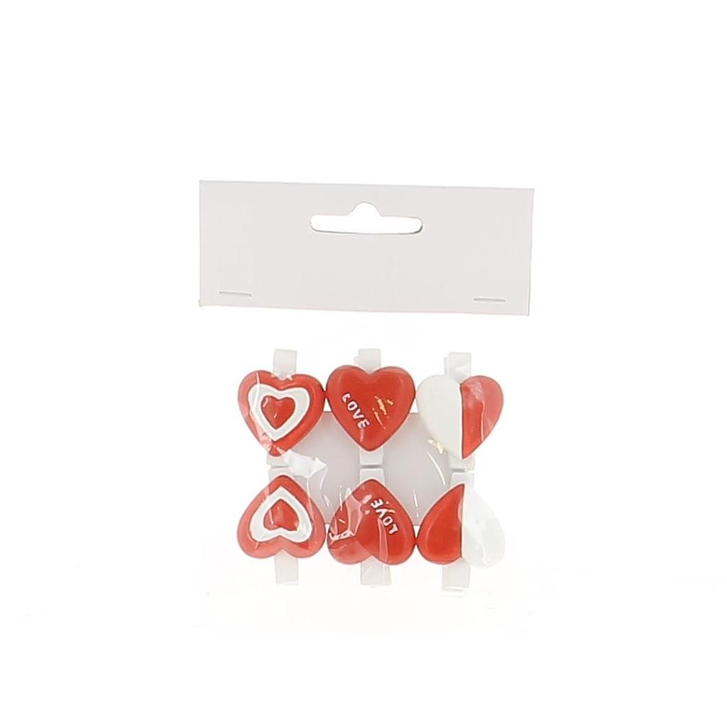 SACHET DE 6 PINCES COEUR ASS 2_3,5 x 3cm _19LX1027