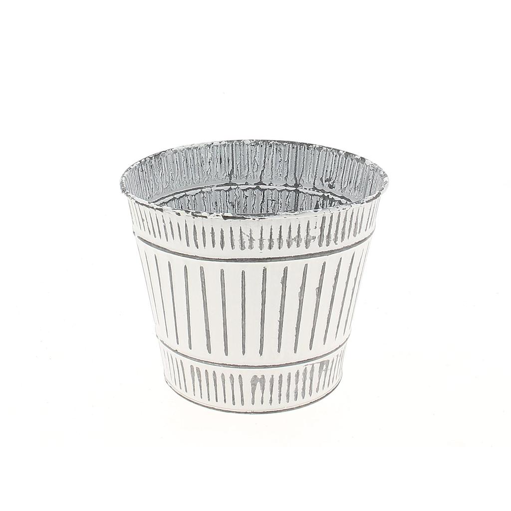 POT ZINC BLANCHI x6 pièces_15/11cmx H13cm_19NG1431