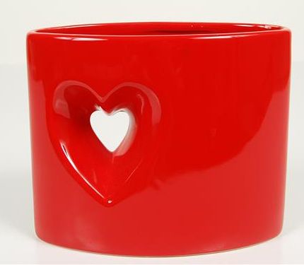 VASE ROUGE ET COEUR_ 14x6cm H10cm _C1920001